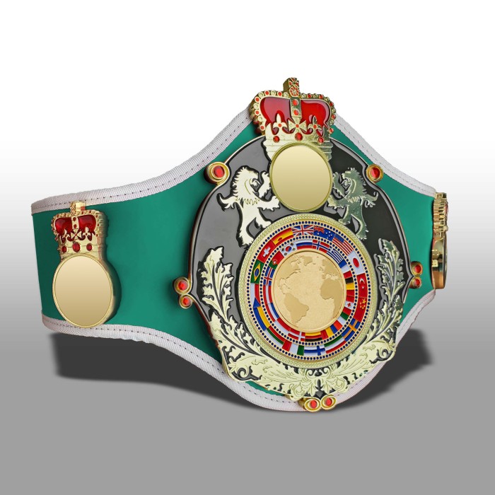 QUEENSBURY PRO LEATHER WORLD FLAGS CHAMPIONSHIP BELT - QUEEN/B/G/FLAG - AVAILABLE IN 10+ COLOURS